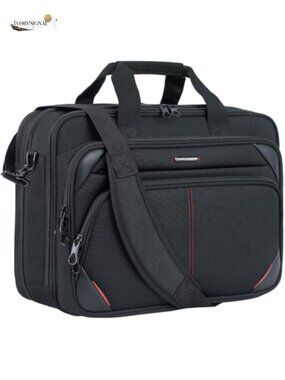 17.3" Laptop Briefcase Water-Repellent Canvas Business Travel Bag